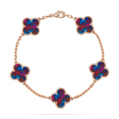 [Marins]CLOVER 5 MOTIF COLOR GEMSTONES BRACELET COLLECTION