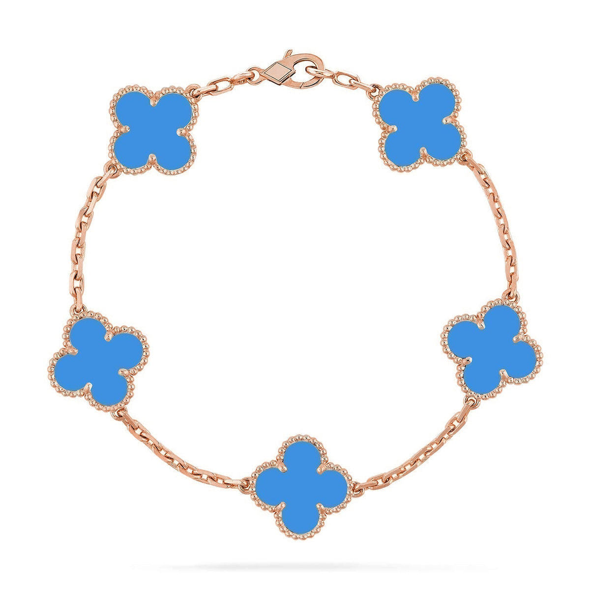 [Marins] CLOVER 5 MOTIF BLUE AGATE BRACELET COLLECTION