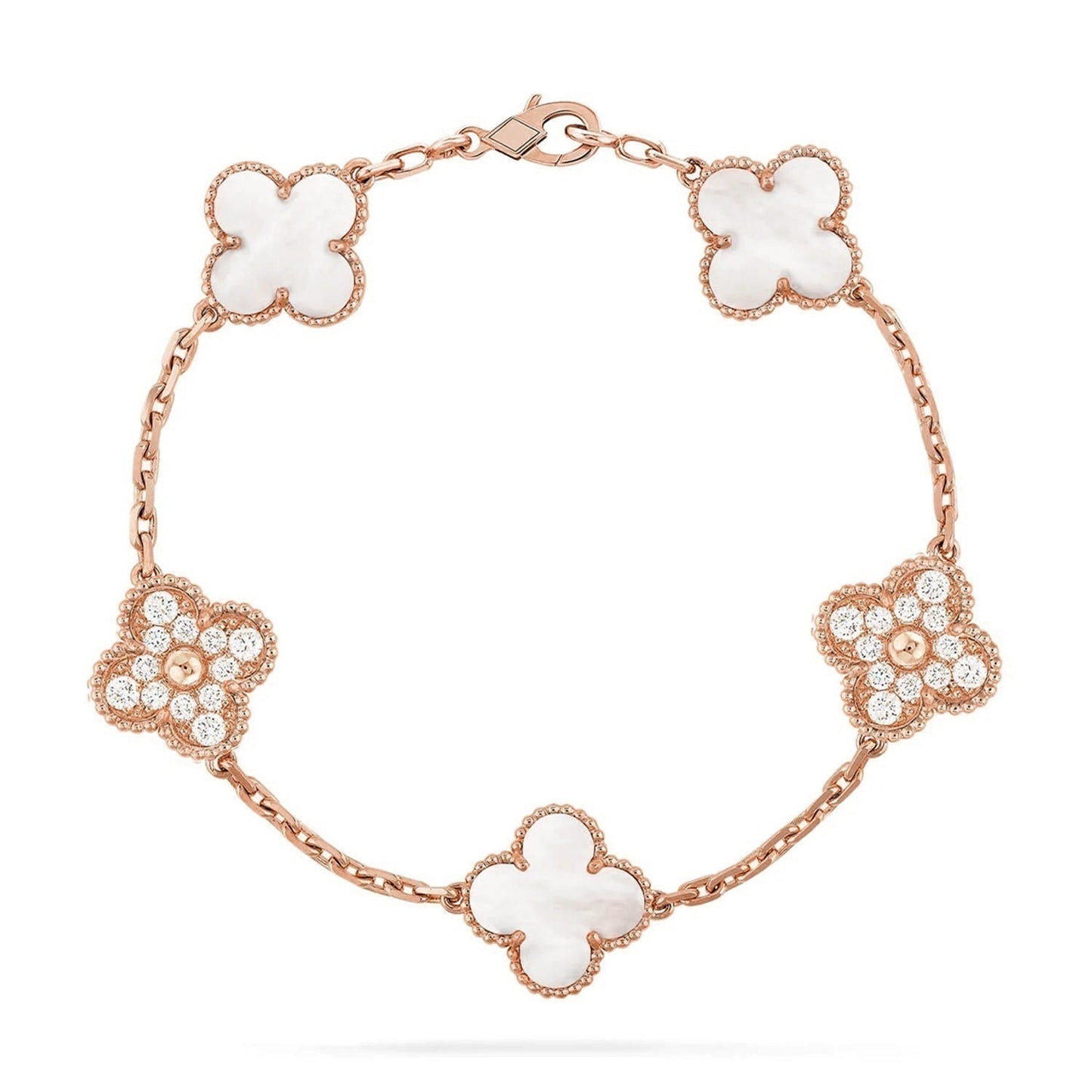 [Marins]CLOVER WHITE PEARL MOP 5 MOTIF BRACELET COLLECTION