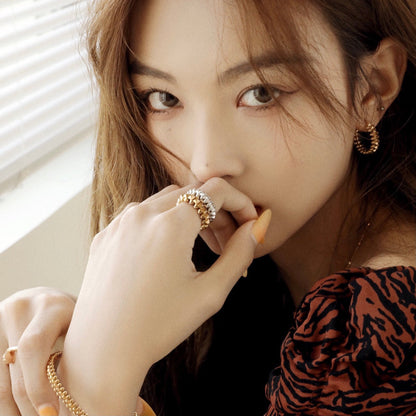 [Marins]CLASH SMALL HOOP EARRINGS