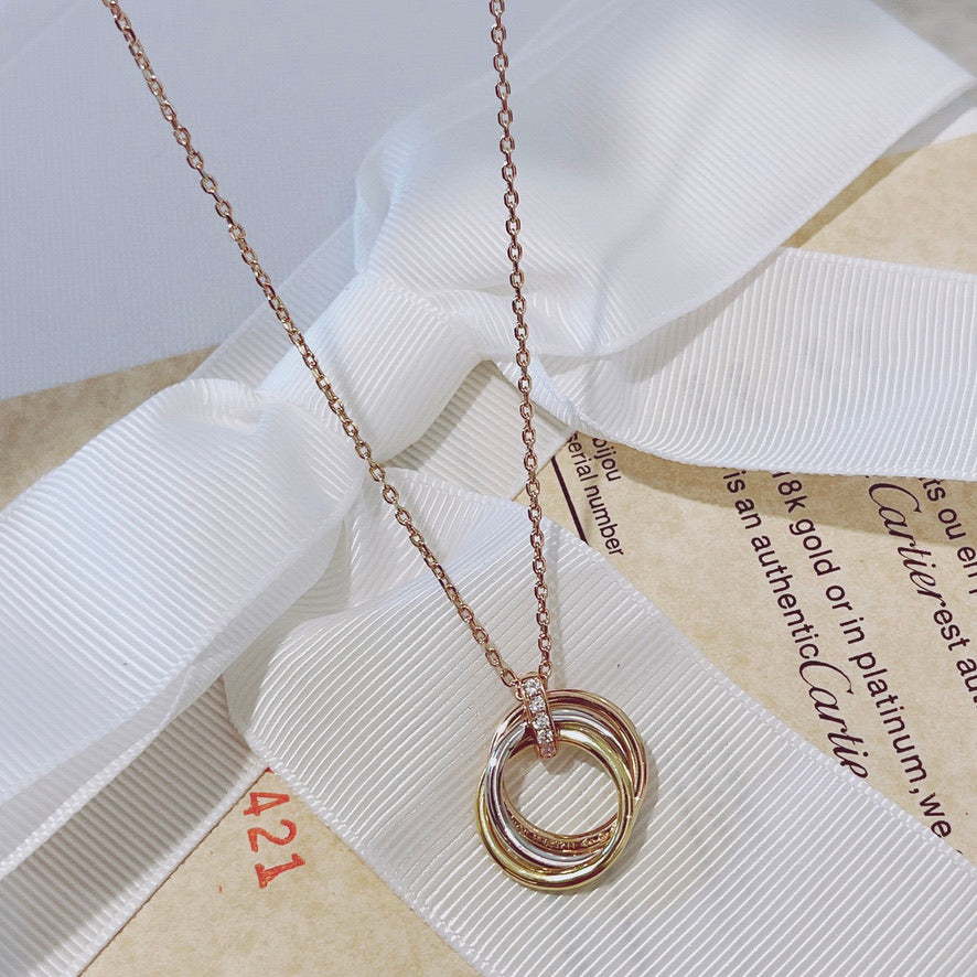 [Marins]TRINITY NECKLACE GOLD  DIAMONDS