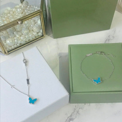 [Marins]BUTTERFLY TURQUOISE BUTTERFLY BRACELET SILVER