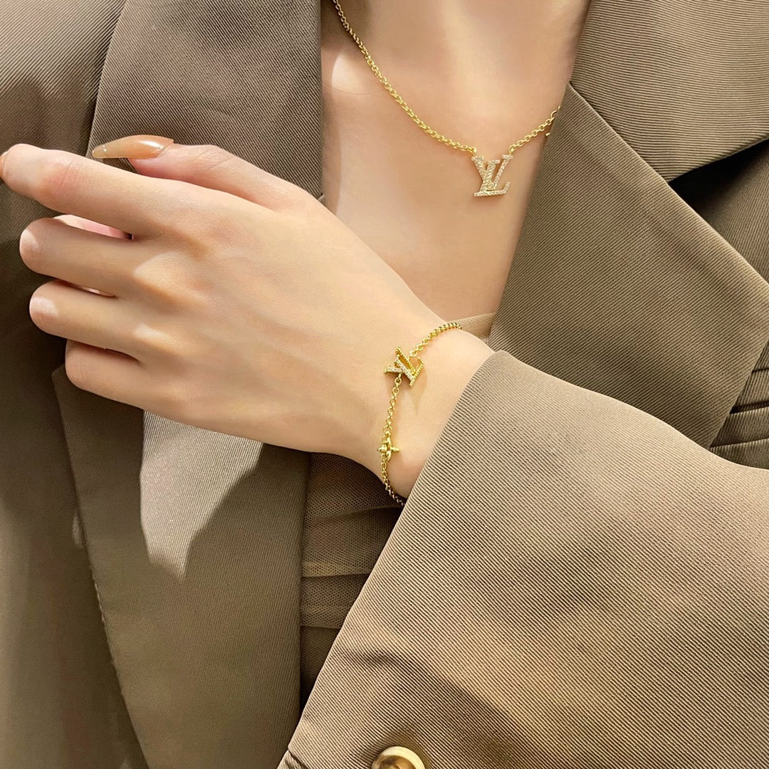 [Marins]LOGO STAR MOTIF GOLD BRACELET