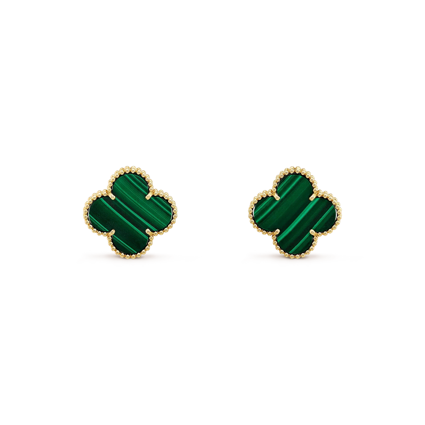 [Marins]CLOVER MINI 9.5MM MALACHITE  EARRINGS
