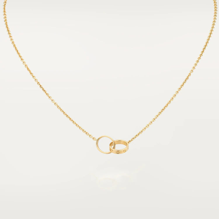 [Marins]LOVE NECKLACE DOUBLE RING GOLD