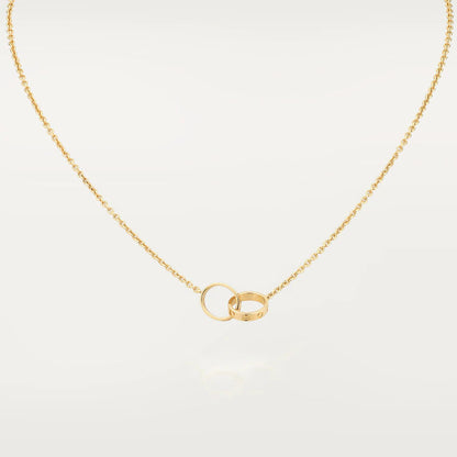 [Marins]LOVE NECKLACE DOUBLE RING GOLD