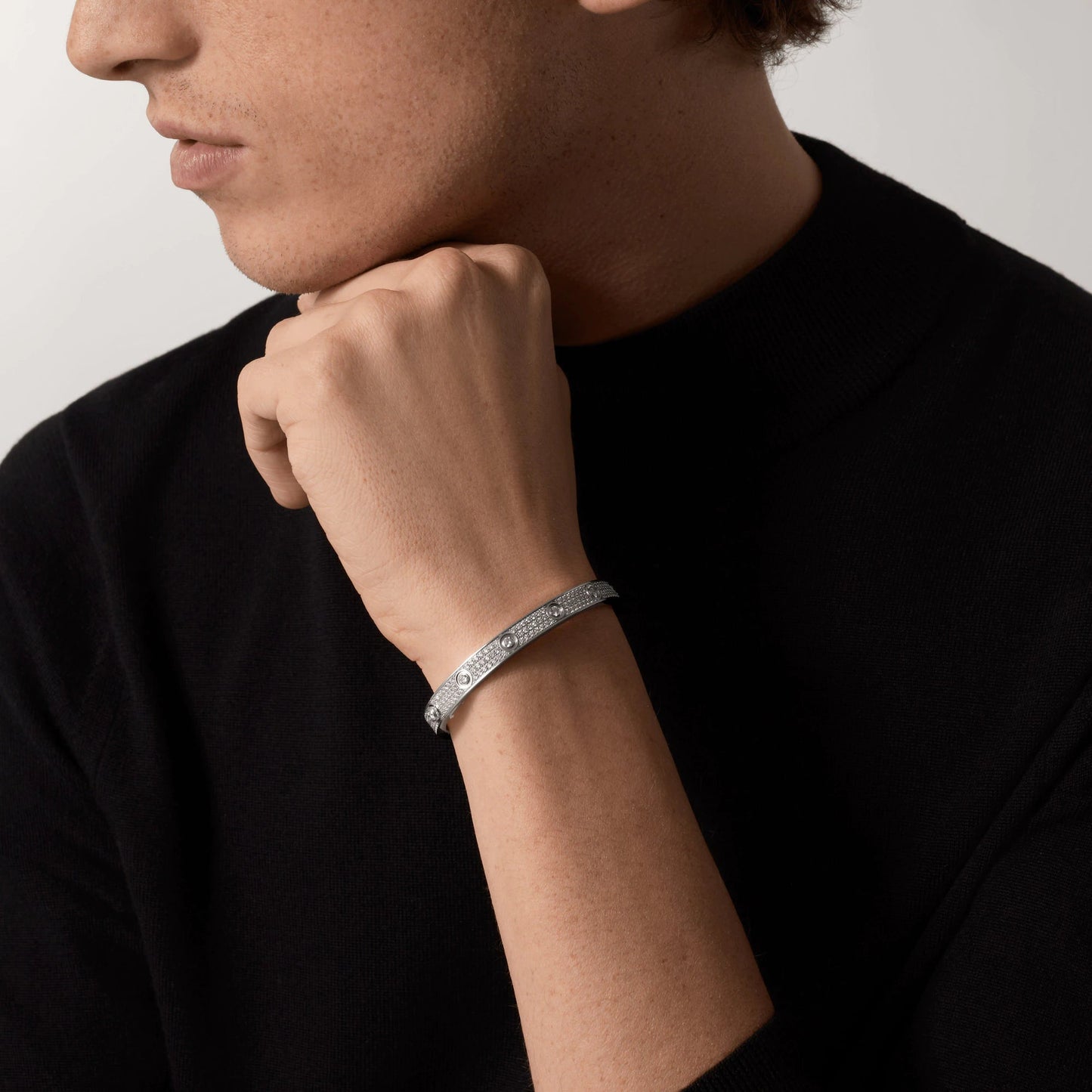 [Marins]LOVE BRACELET 6.1MM DIAMOND-PAVED 10 BIG DIAMONDS