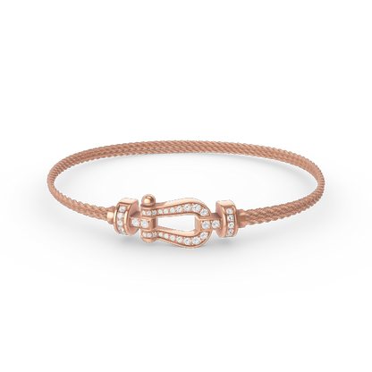 [Marins]FORCE SMALL HORSESHOE  DIAMOND CHAIN ROPE BRACELET