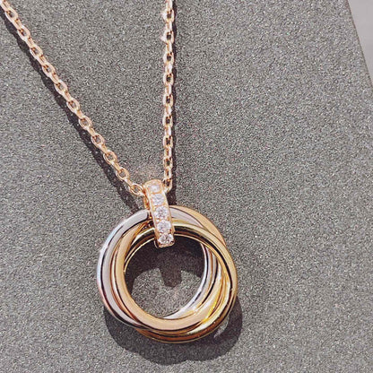 [Marin-Jewelry]TRINITY NECKLACE GOLD  DIAMONDS