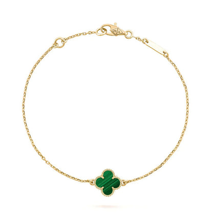 [Marins]CLOVER BRACELET MALACHITE 1 MOTIF