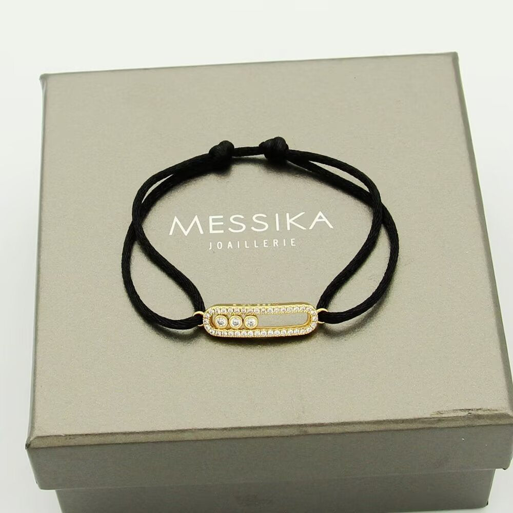[Marins]Messika Care(s) pink cord pavé bracelet