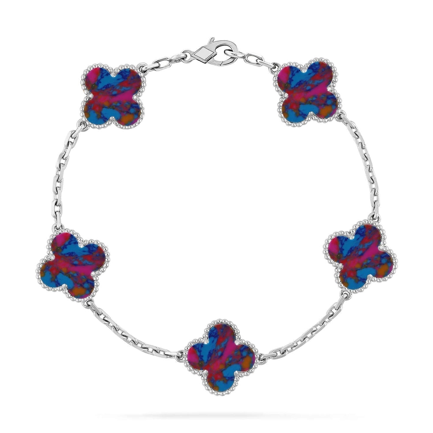 [Marins]CLOVER 5 MOTIF COLOR GEMSTONES BRACELET COLLECTION