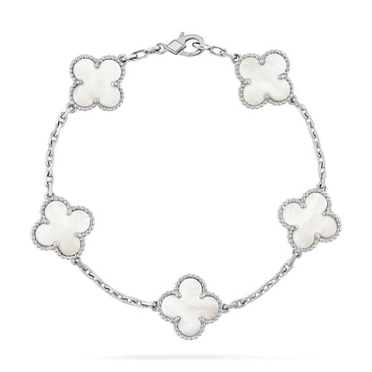 [Marins]CLOVER WHITE PEARL MOP 5 MOTIF BRACELET COLLECTION