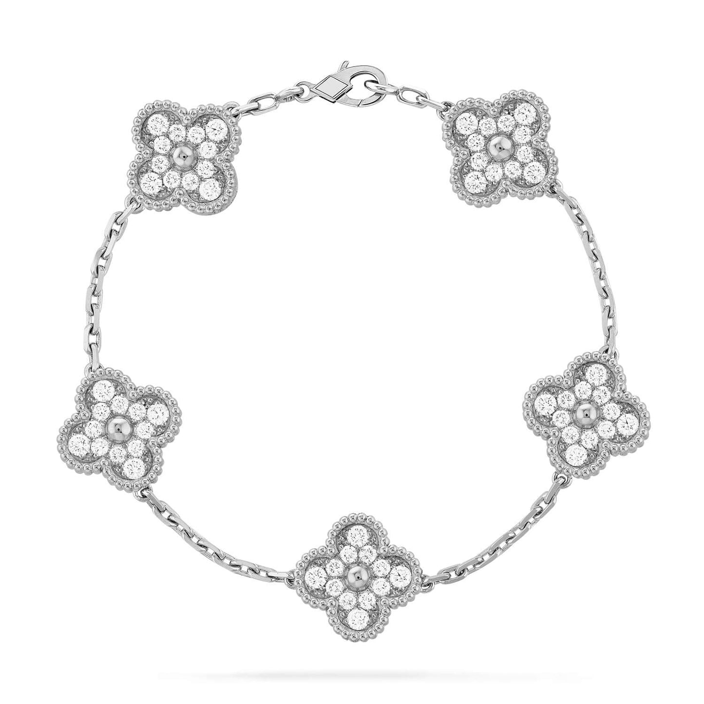 [Marins] CLOVER 5 MOTIF FULL DIAMOND BRACELET COLLECTION