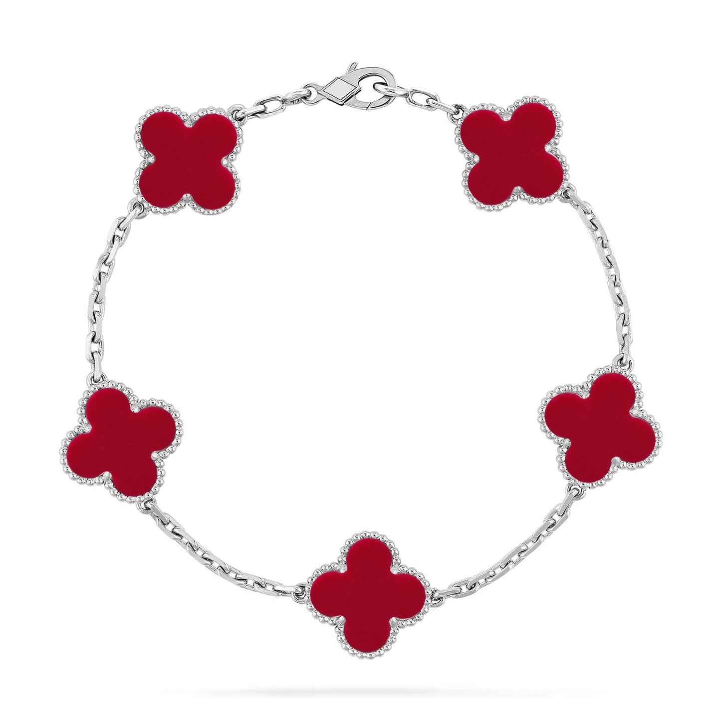 [Marins] CLOVER 5 MOTIF RED CORNELIAN BRACELET COLLECTION