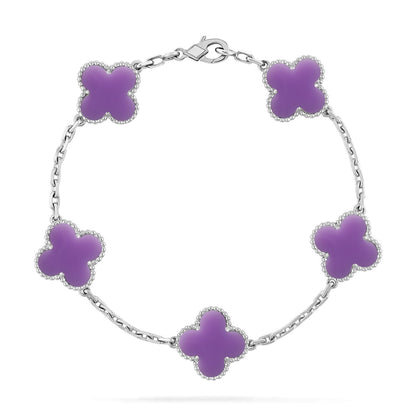 [Marin-Jewelry]CLOVER 5 MOTIF LIGHT PURPLE BRACELET COLLECTION