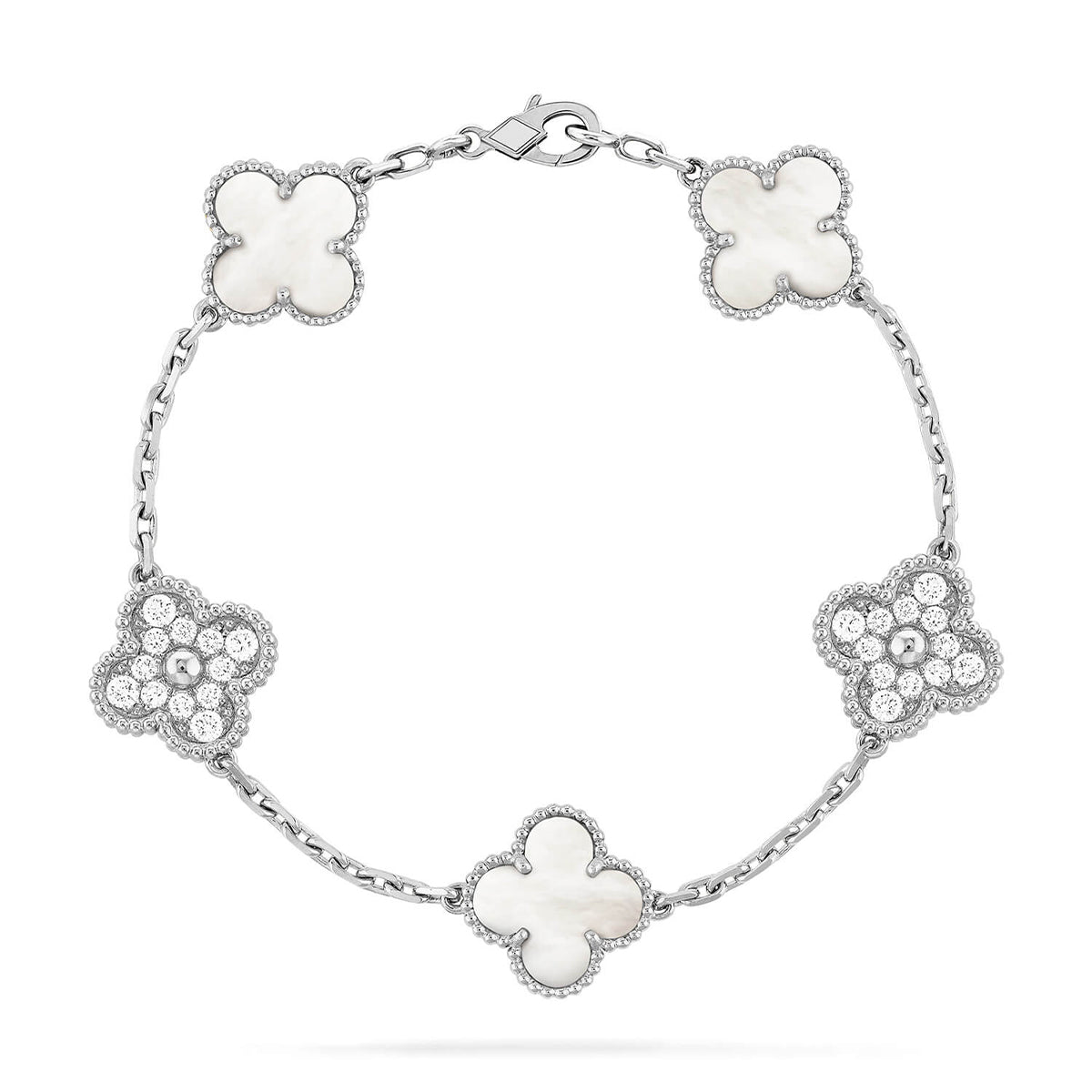 [Marins]CLOVER WHITE PEARL MOP 5 MOTIF BRACELET COLLECTION