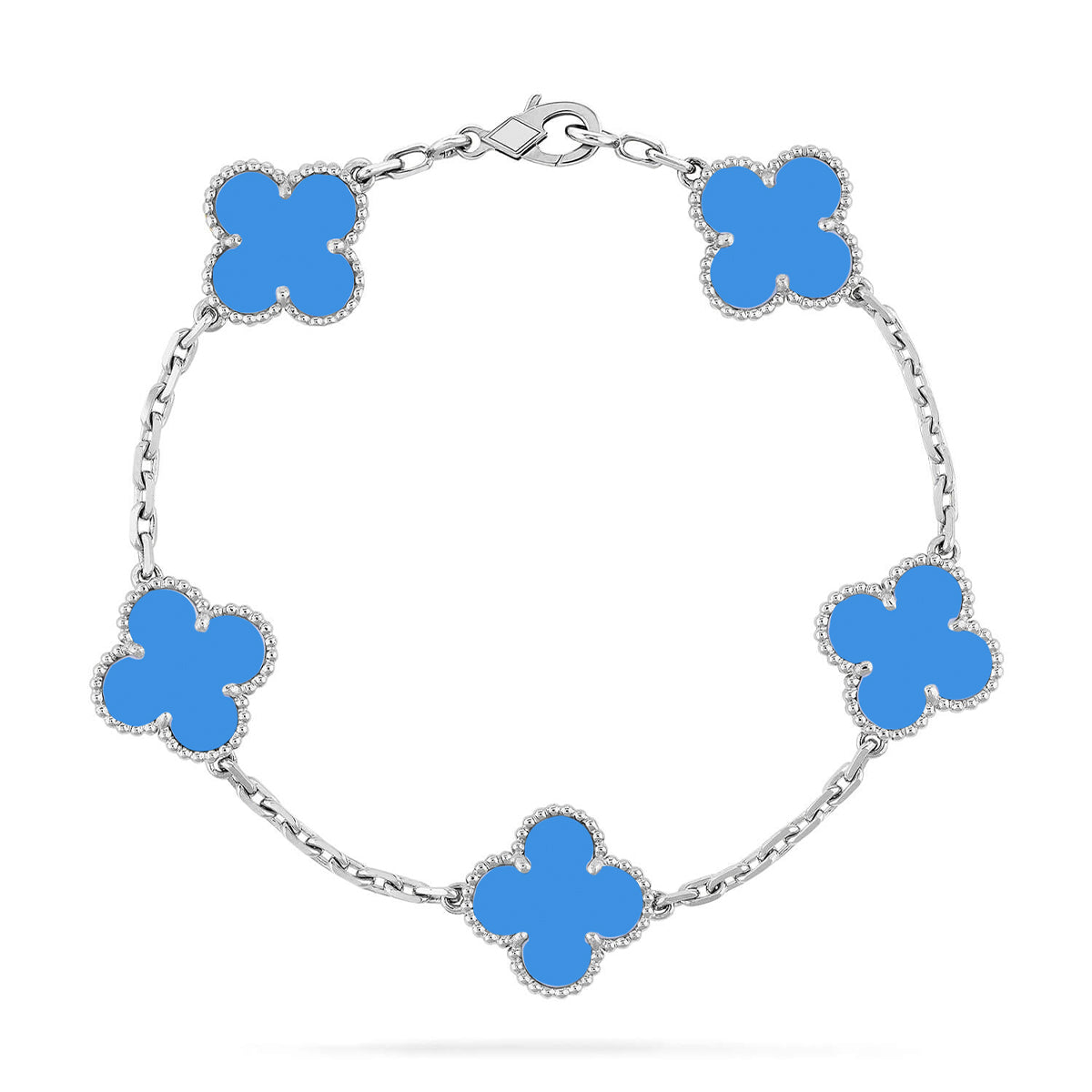 [Marins] CLOVER 5 MOTIF BLUE AGATE BRACELET COLLECTION