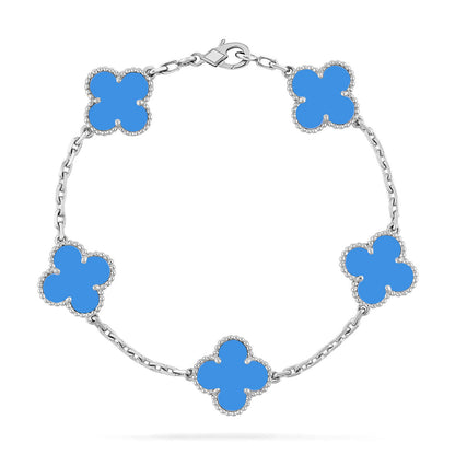 [Marins] CLOVER 5 MOTIF BLUE AGATE BRACELET COLLECTION