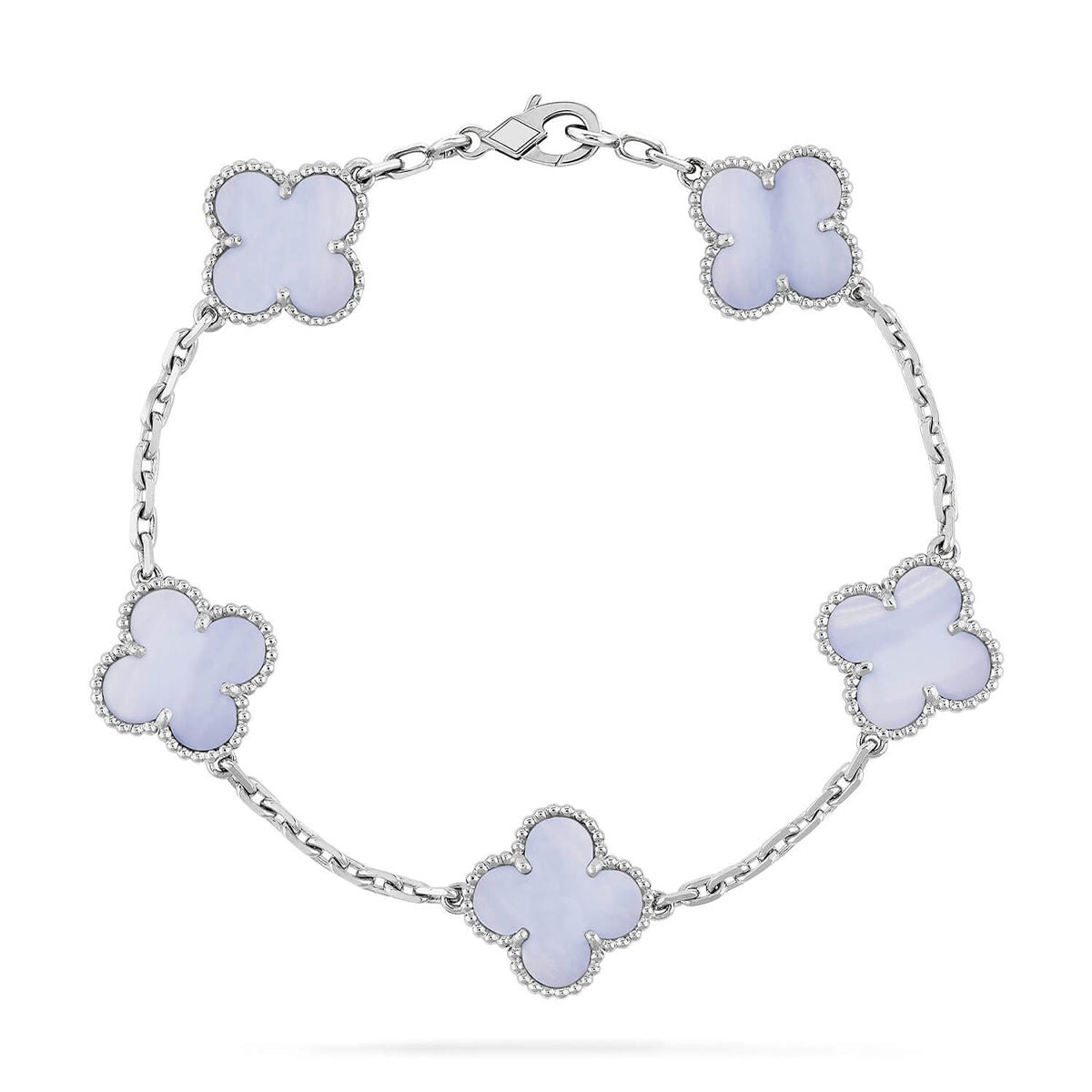 [Marins] CLOVER 5 MOTIF PURPLE CHALCEDONY BRACELET COLLECTION