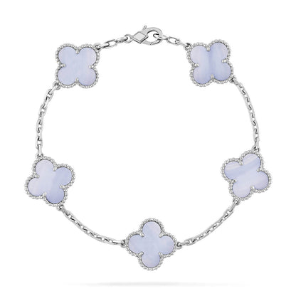 [Marins] CLOVER 5 MOTIF PURPLE CHALCEDONY BRACELET COLLECTION
