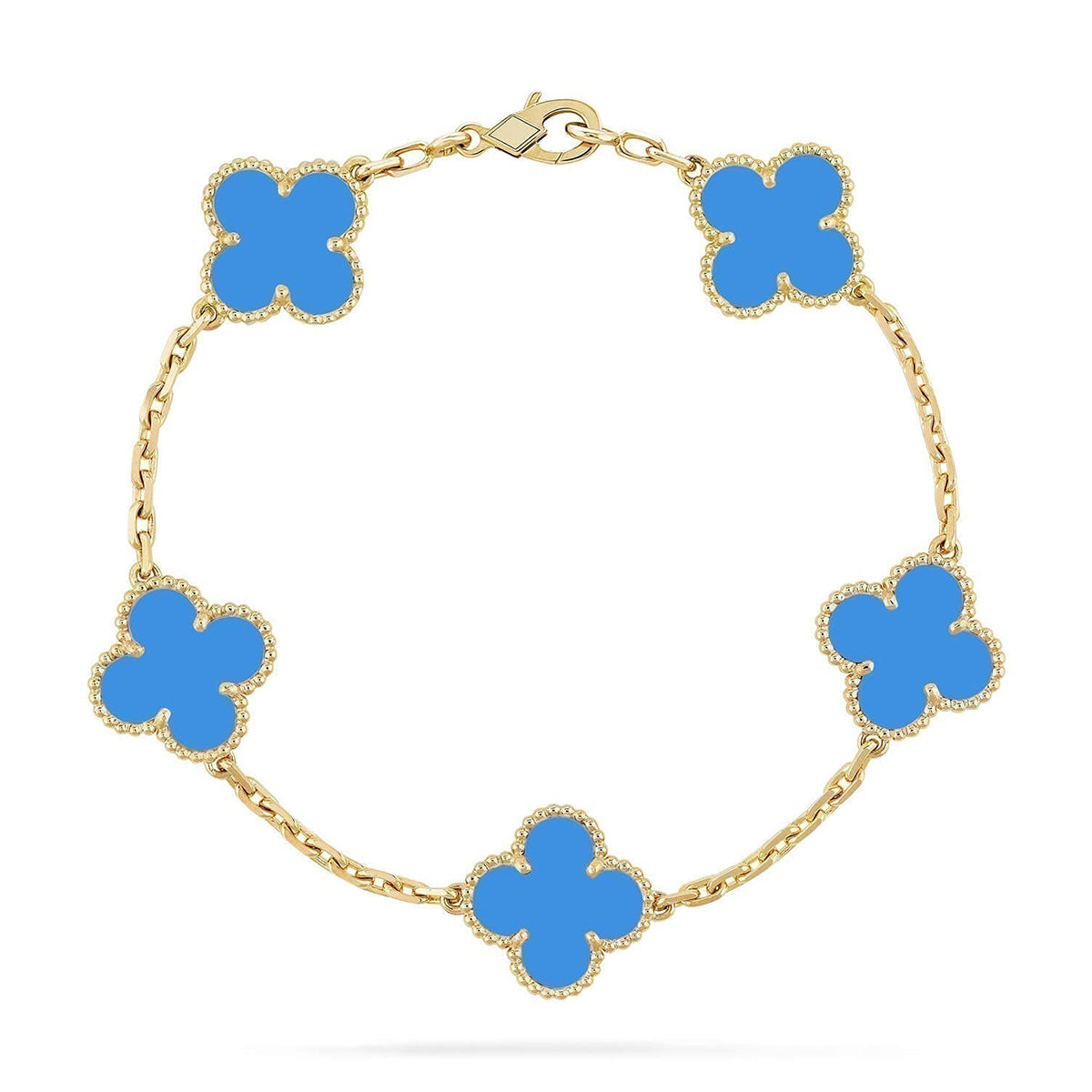 [Marins] CLOVER 5 MOTIF BLUE AGATE BRACELET COLLECTION