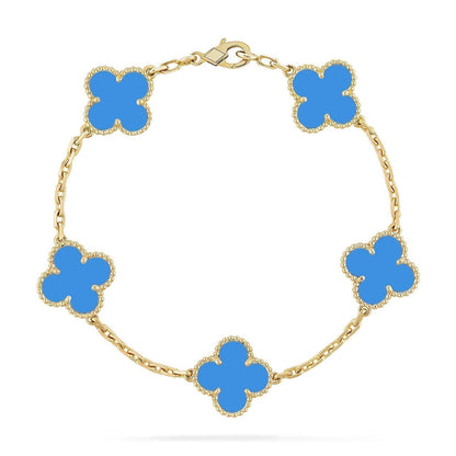 [Marins] CLOVER 5 MOTIF BLUE AGATE BRACELET COLLECTION