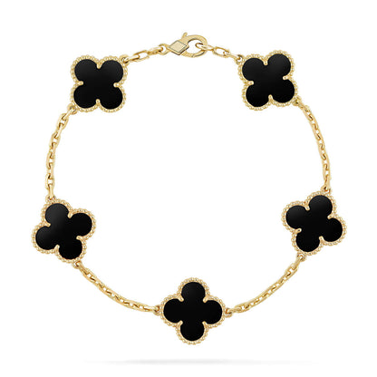 [Marins] CLOVER 5 MOTIF ONYXS BRACELET COLLECTION