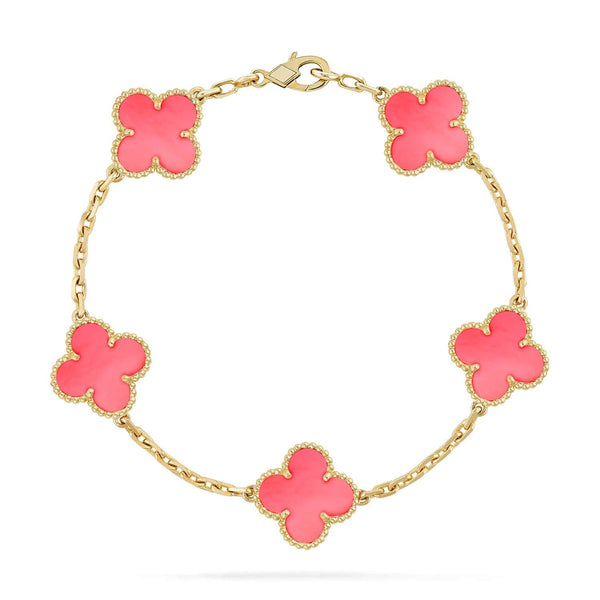 [Marin-Jewelry] CLOVER 5 MOTIFS  PINK MOP BRACELET COLLECTION