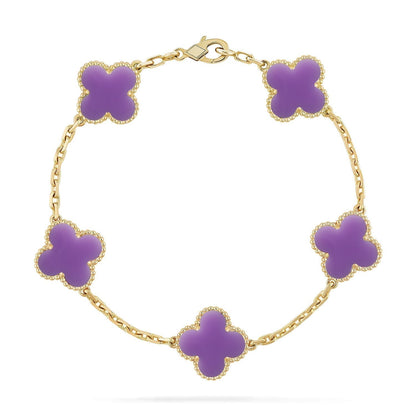 [Marins]CLOVER 5 MOTIF LIGHT PURPLE BRACELET COLLECTION