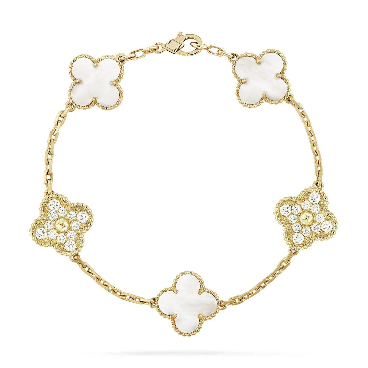 [Marins]CLOVER WHITE PEARL MOP 5 MOTIF BRACELET COLLECTION