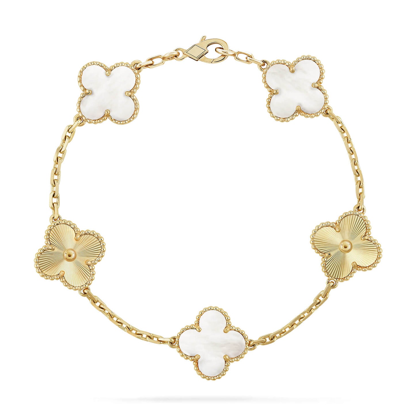 [Marins]CLOVER WHITE PEARL MOP 5 MOTIF BRACELET COLLECTION