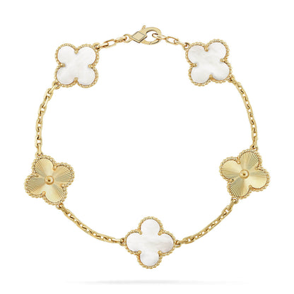 [Marins]CLOVER WHITE PEARL MOP 5 MOTIF BRACELET COLLECTION