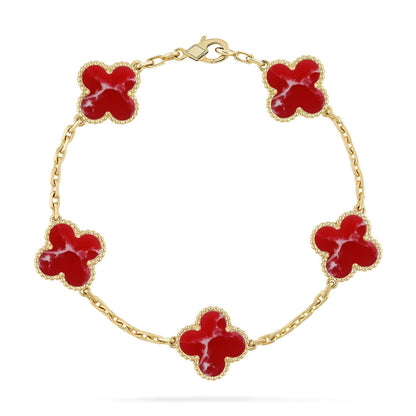 [Marin-Jewelry]CLOVER 5 MOTIF RED PATTERN BRACELET COLLECTION