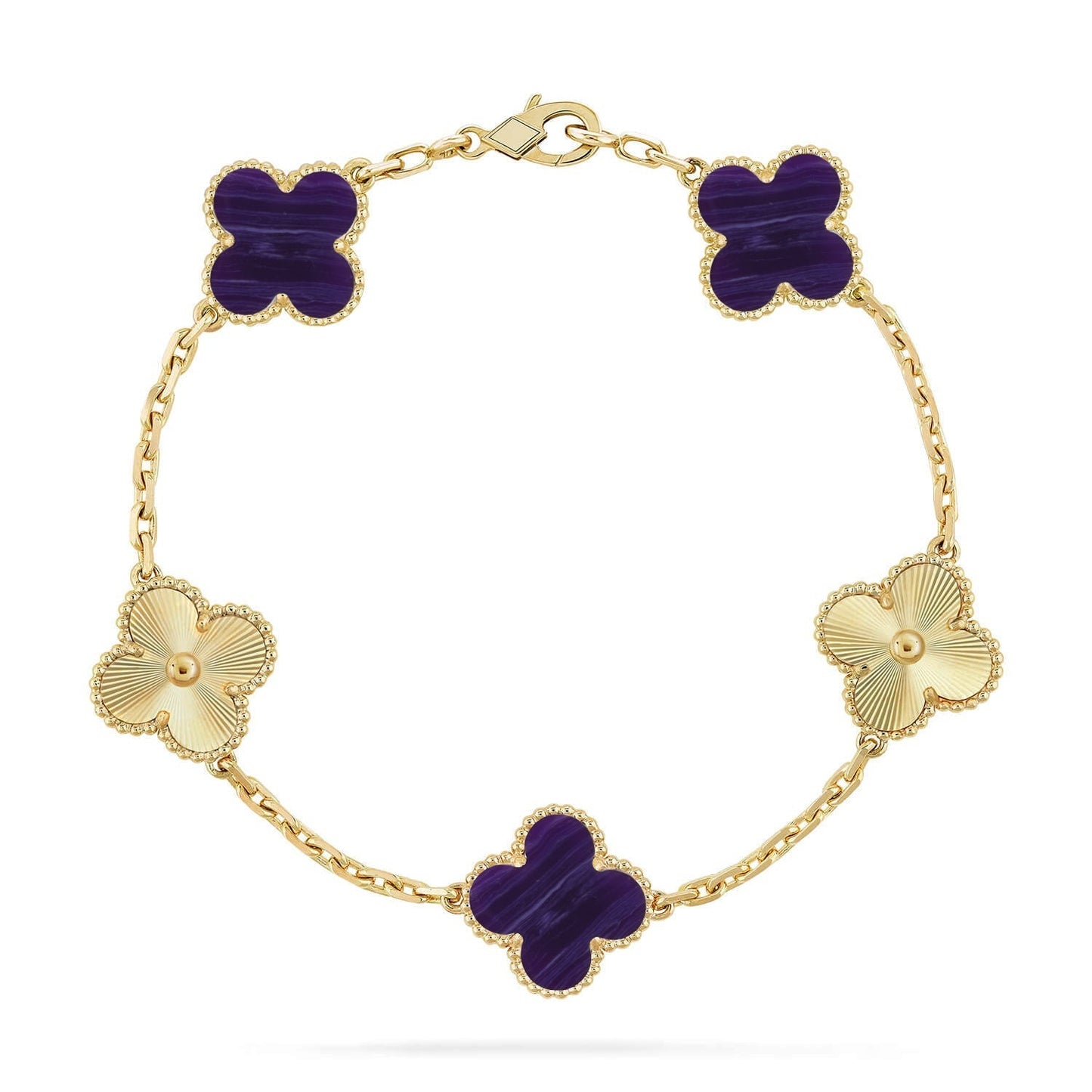 [Marins]CLOVER 5 MOTIF PURPLE STRIPES BRACELET COLLECTION