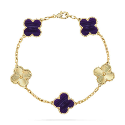 [Marins]CLOVER 5 MOTIF PURPLE STRIPES BRACELET COLLECTION