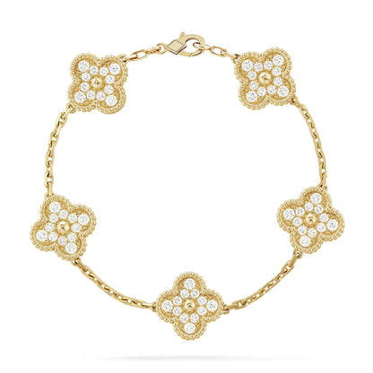[Marins] CLOVER 5 MOTIF FULL DIAMOND BRACELET COLLECTION