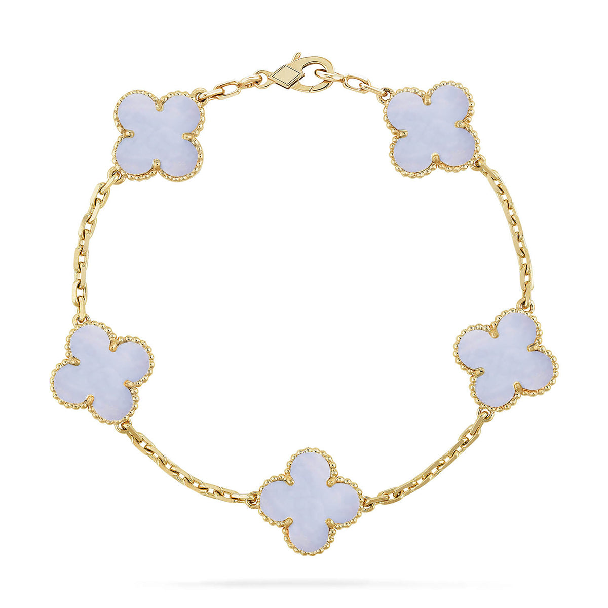 [Marins] CLOVER 5 MOTIF PURPLE CHALCEDONY BRACELET COLLECTION