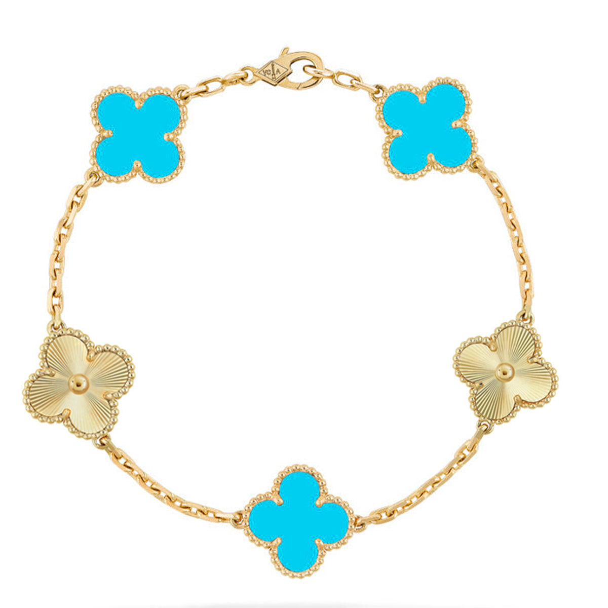 [Marins] CLOVER 5 MOTIF TURQUOISE BRACELET COLLECTION