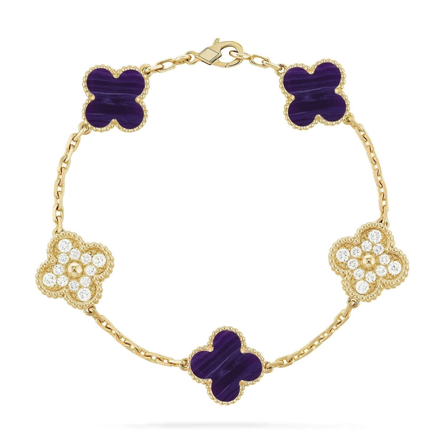[Marins]CLOVER 5 MOTIF PURPLE STRIPES BRACELET COLLECTION