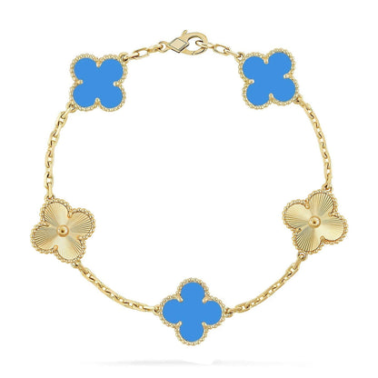 [Marins] CLOVER 5 MOTIF BLUE AGATE BRACELET COLLECTION