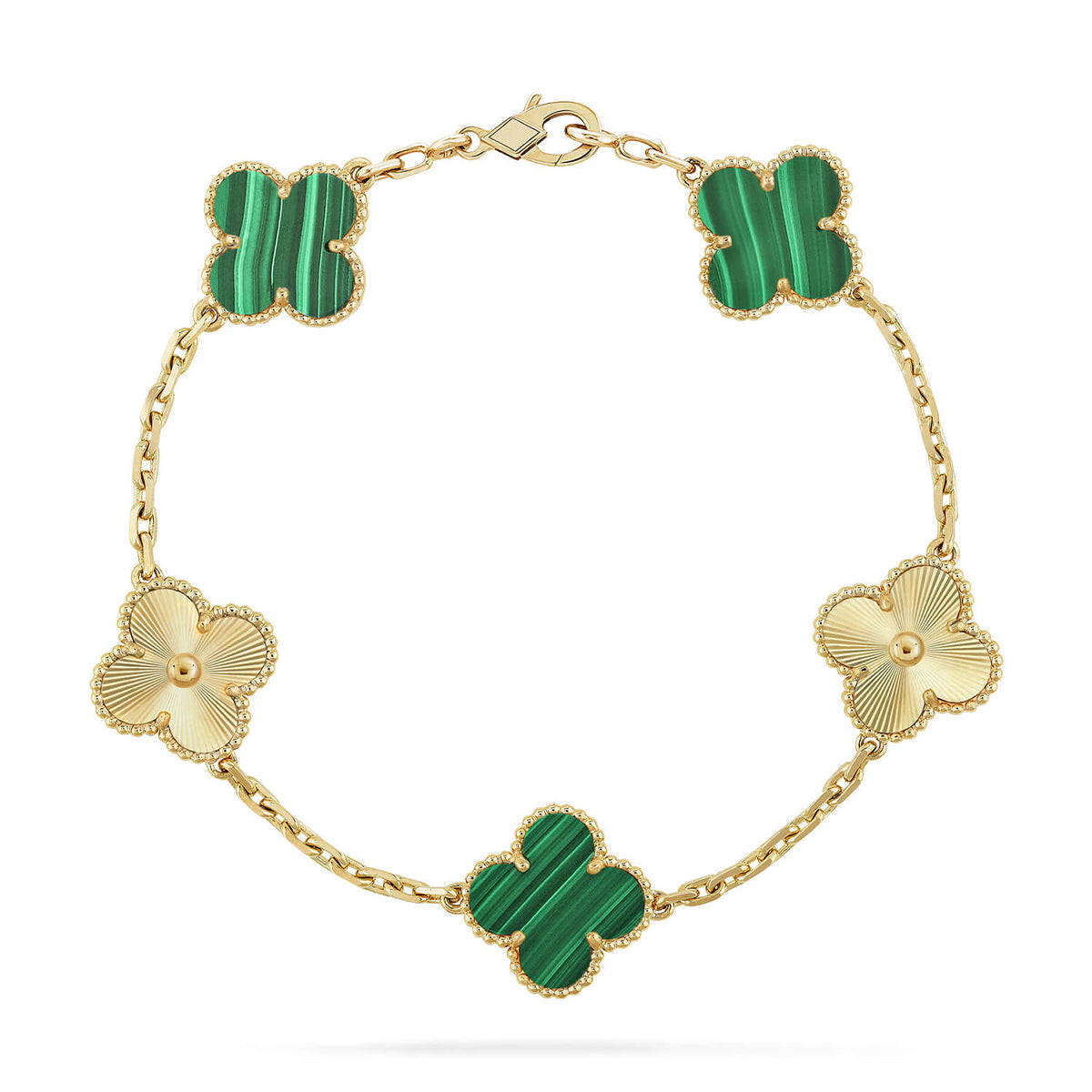 [Marins] CLOVER 5 MOTIF MALACHITE BRACELET COLLECTION