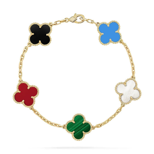 [マリン]CLOVER 5モチーフ マルチカラーブレスレット