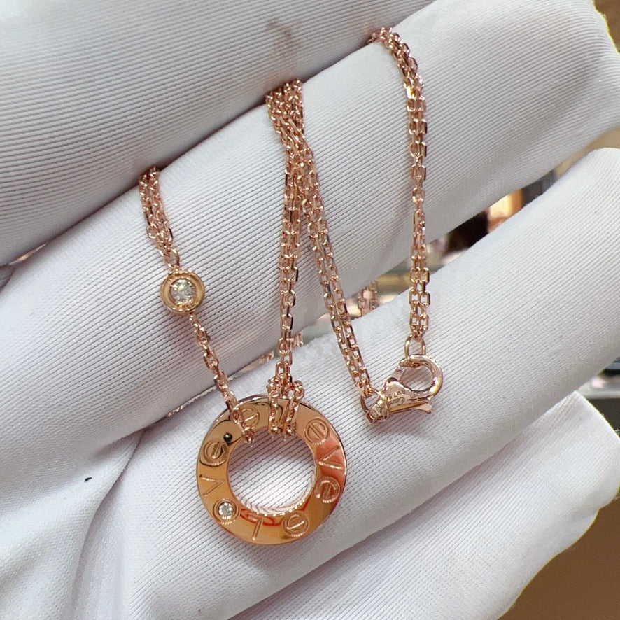 [Marins]LOVE NECKLACE 16MM 2 DIAMONDS