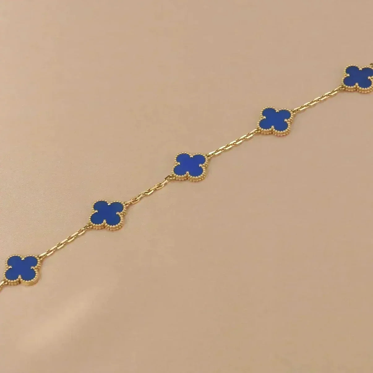 [Marins] CLOVER 5 MOTIF BLUE AGATE BRACELET COLLECTION