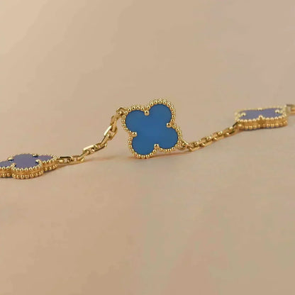 [Marins] CLOVER 5 MOTIF BLUE AGATE BRACELET COLLECTION