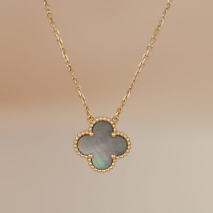 [Marins]CLOVER 15MM  GRAY MOTHER OF PEARL NECKLACE