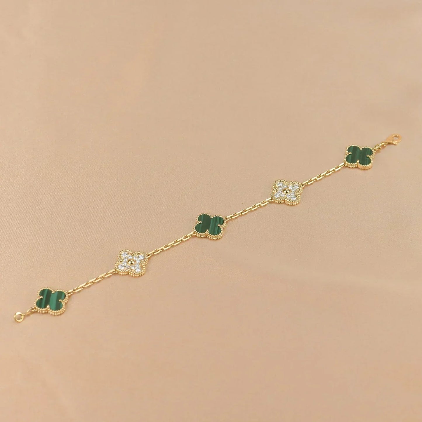 [Marins] CLOVER 5 MOTIF MALACHITE BRACELET COLLECTION