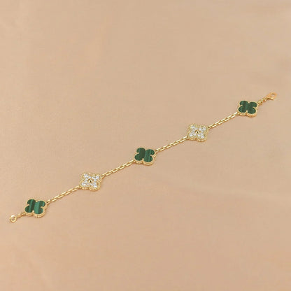 [Marins] CLOVER 5 MOTIF MALACHITE BRACELET COLLECTION