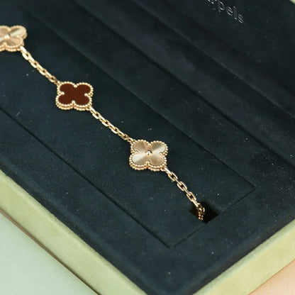 [Marins] CLOVER 5 MOTIF RED CORNELIAN BRACELET COLLECTION